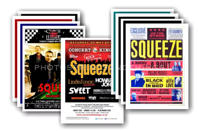 SQUEEZE  - 10 promotional posters  collectable postcard set # 1