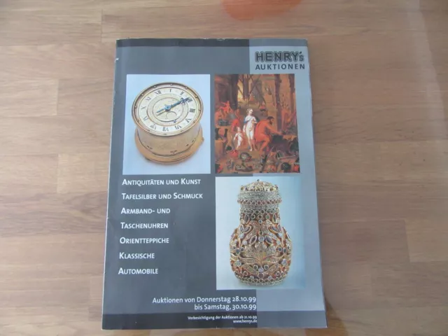 AUKTIONSKATALOG  HENRY`S Auktionen 10/99 Kunst Uhren Automobile Orientteppiche