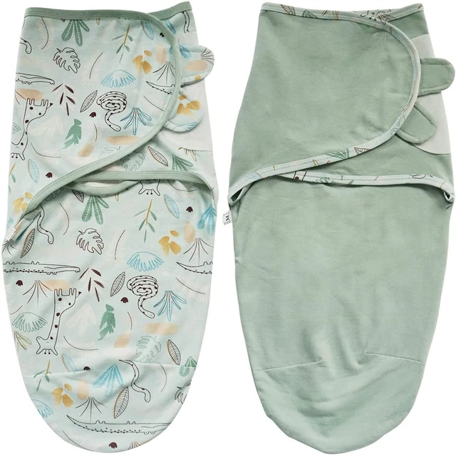 Zigjoy Swaddle Blanket Baby Adjustable 2 Pack Infant Sleep Sack 100% Cotton, Com