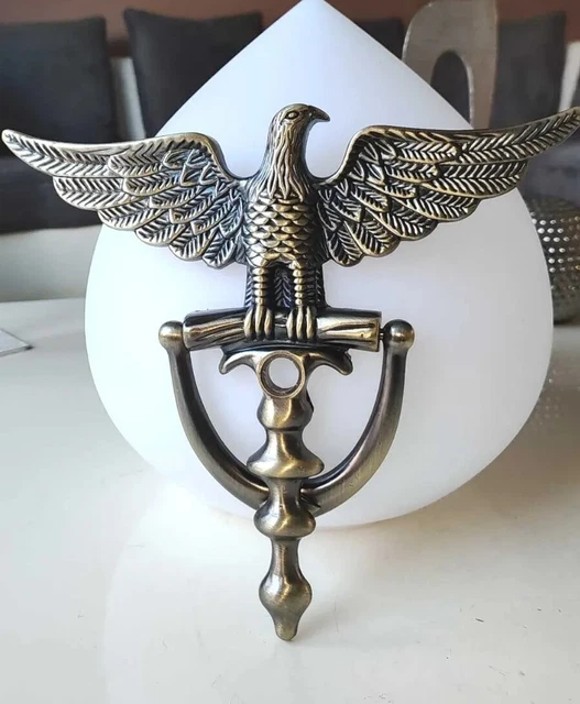 Heurtoir/Marteau Porte Style Antique/Aigle Aux Ailes Déployées. A Patine Bronze