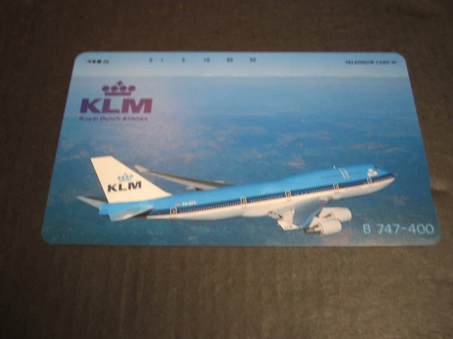 1 unused phone card KLM Royal Dutch Airlines B747 400