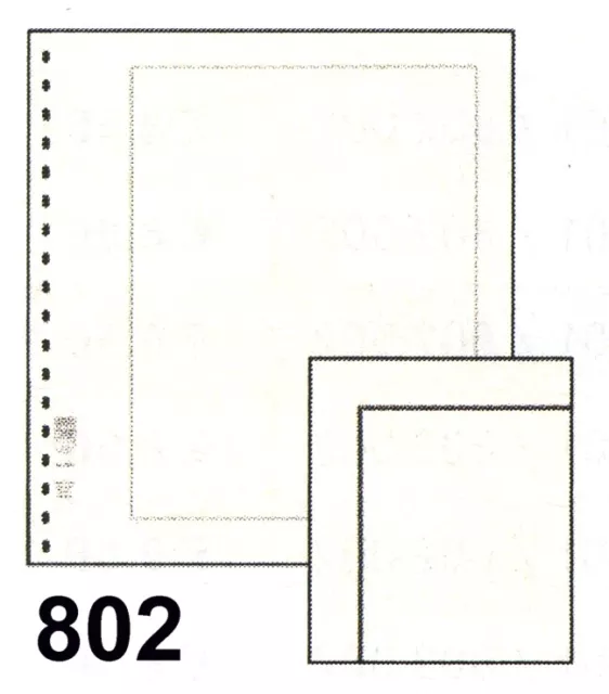 LINDNER Nr. 802 Blanko-Blätter 272 x 296, weiß mit schwarzer Linie, 10er-Packung