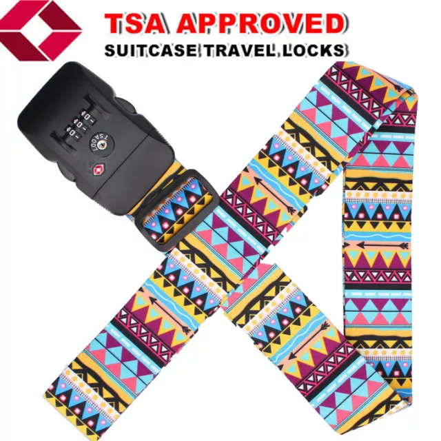 Travel Luggage Strap Adjustable Suitcase Packing Belt with TSA Combination Lock