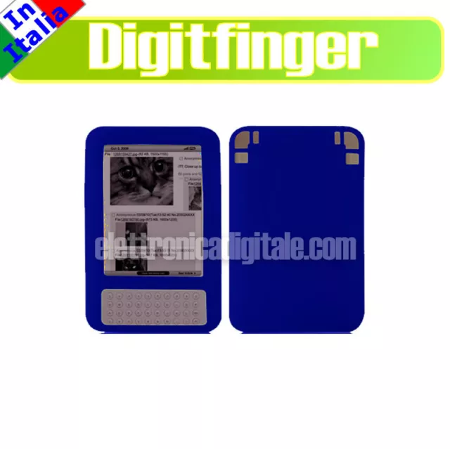 AMAZON KINDLE 3 CUSTODIA Guscio Fodero Cover in morbido SILICONE BLU