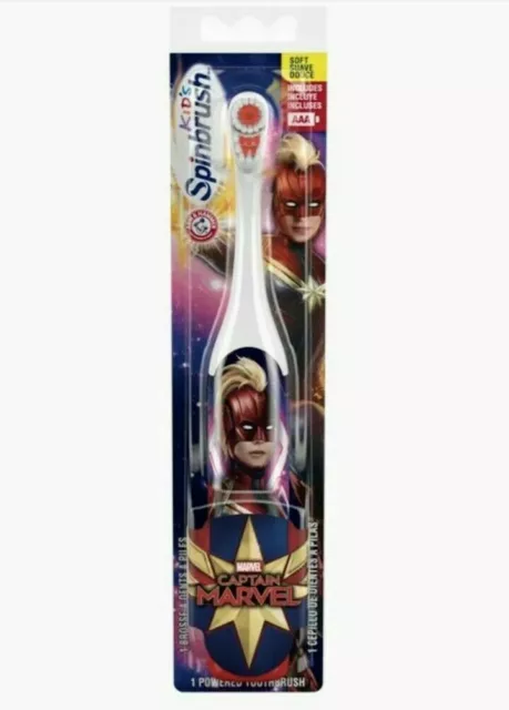 Arm & Hammer Captain Marvel Kid's Spinbrush Powered Toothbrush NEW
