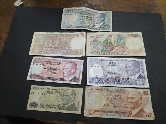 Turkey Notes Dominators TURKEY 7 DIFFERENT banknotes 1960s-1980s £2.99 - PicClick UK