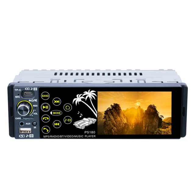1Din 4.1in Car Stereo Radio MP5 Player Bluetooth Touch Screen TF USB Hands-free