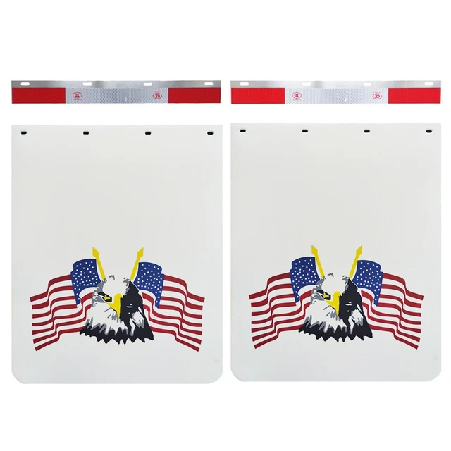 Anti-Splash Mudflaps and Reflective Strips for Truck Semi Truck Trailer 4 Pcs