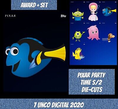 Topps Disney unco Dory Award + Set 1+6 Pixar Party Time Die-cut S2 2020 Digital