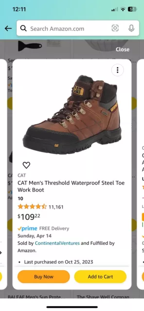 CAT MEN’S THRESHOLD Waterproof Steel Toe Work Boots $20.00 - PicClick
