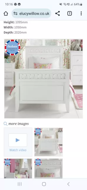 GIRL S LITTLE LUCY WILLOW Florence Flutterby Truckle Bed Single