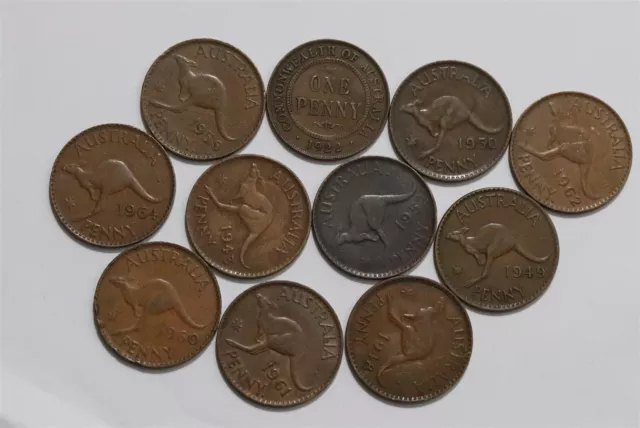 🧭 🇦🇺 Australia Penny Collection 1940'S To 1960'S B64 #123 Bbb47