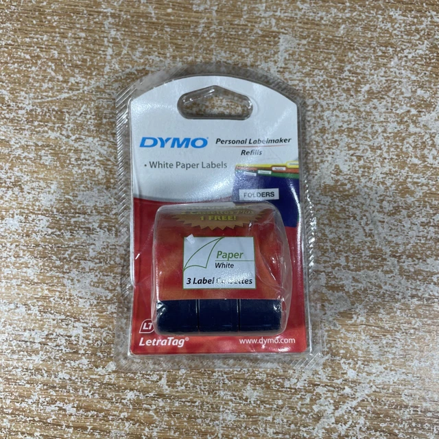 DYMO LETRATAG PERSONAL Labelmaker Refills White Paper Labels 3 Label