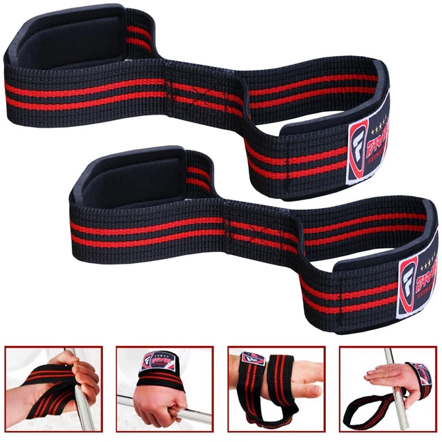 Farabi Bar Straps Figure 8 Weight Lifting Gym Fitness Strength Body Building