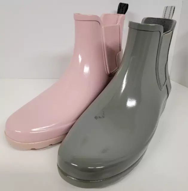 (Mismatch Color Grey/Pink): Women's Hunter Original Refined Chelsea Boots Size 7