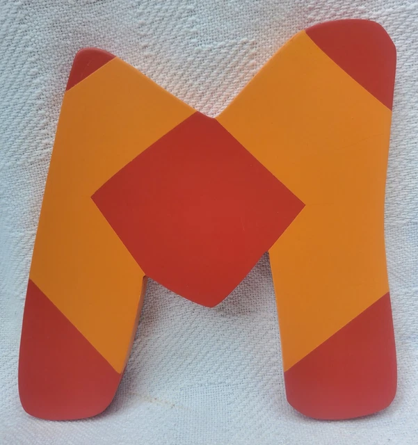Vtg Tatutina Wooden Letter “M” Decorative Alphabet Decor Kids FUN Wall Hanging