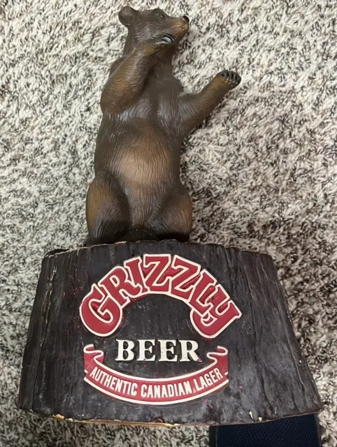 Canadian Grizzly Beer Counter Display With Standing Bear - Vintage - Rare