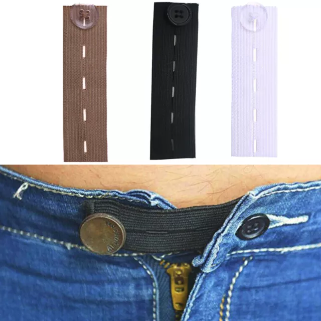 1-5x Elastic Waist Band Extender Button Trouser Jeans Maternity Skirt Expander