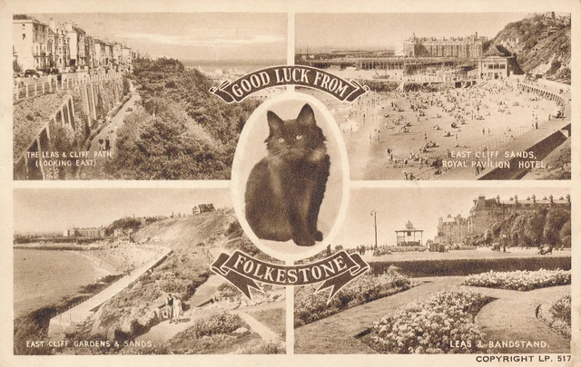 PC74695 Good Luck from Folkestone. Multi view. Lansdowne. 1951