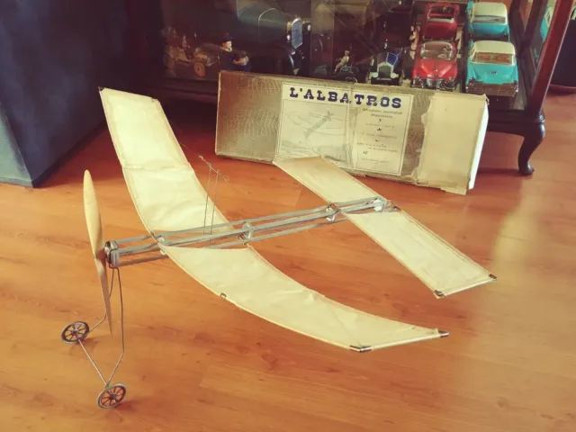 Sehr Seltener 1920er ALBATROSS Riesiges Flugzeug Blechspielzeug Mit OVP