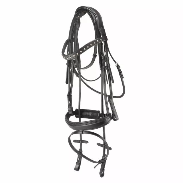 Rolled Anatomical Crank Flash Noseband Bridle - B-152 - Save up to 10% OFF