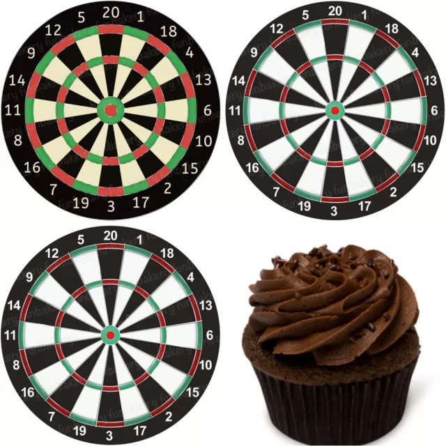 Darts Pfeil eßbar Muffin Tortenaufleger Tortenbild Party Deko Geburtstag Scheibe