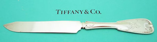 Antique 1871 Tiffany & Co. Sterling Silver Palm Pattern 7.25" Knife Engraved