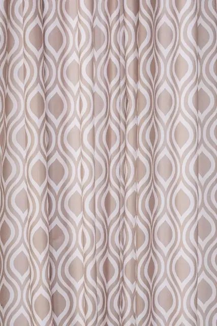 Croydex Latte Medalion Textile Shower Curtain with Hygiene 'N' Clean 1800x1800mm