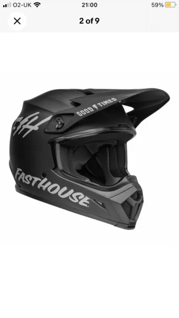 2022 Bell Mx9 Mx-9 Mips Helmet Fasthouse Black Grey Adult Motocross New Mx Bmx