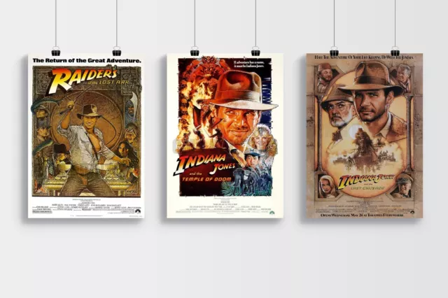 Indiana Jones Trilogy Film Poster Collection A4 & A3