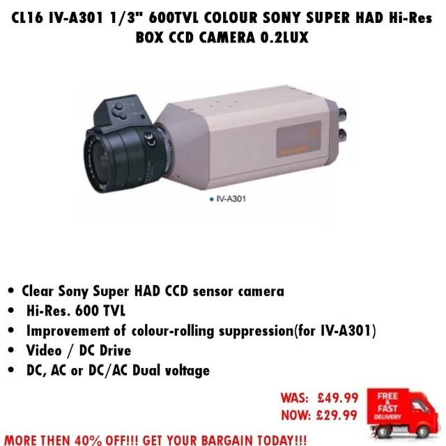 Caméra Discrète Pinhole Sony KPC-VSN500NHP1 1/3 CCD Couleur Carrée