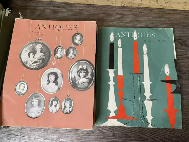 Rare Vintage ANTIQUES Magazines All 12 Issues of 1961 Bound in a Hardback Album.
