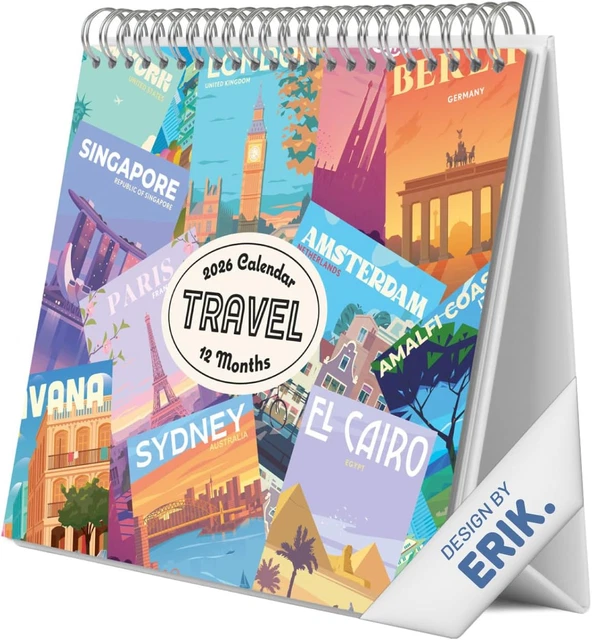 Grupo Erik Desk Calendar 2026 - Ana Marin Calendar 2026 Calendar 2026 Month To View | Monthly Desk Planner, Desktop Gifts Under 10 Pounds | Spanish Gifts For Friends