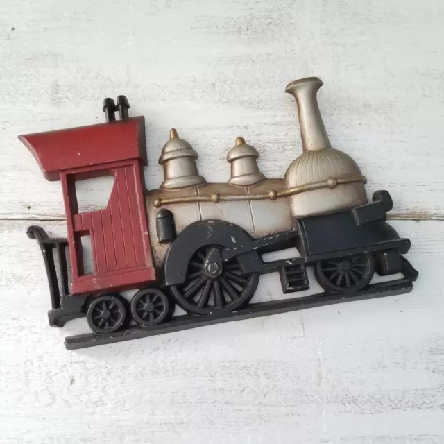 VTG 1969 Sexton Cast Iron Steam Train Engine Wall Decor USA