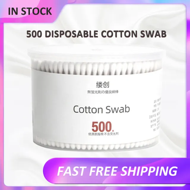 500 PC Makeup Wood Sticks Cotton Swabs Applicator Q-tip Double Wooden Handle