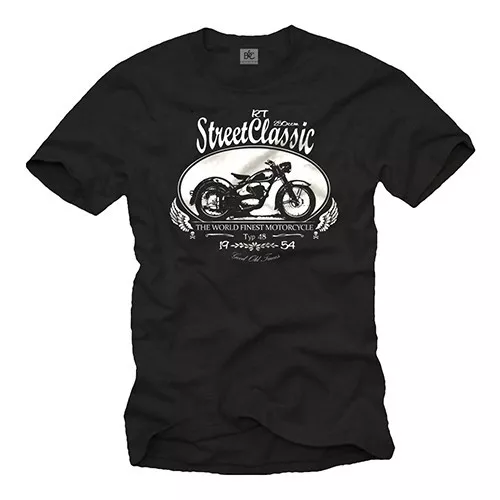 T-shirt uomo moto d'epoca con DKW 250 chopper - uomo cafe racer biker