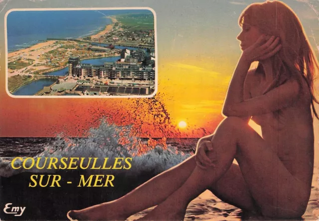 Postcard 10x15cm WOMEN naked breast SEXY naked WOMAN COURSESULLES SEA