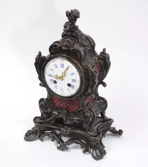 Japy Freres Antique French Bronze Rococo Table Clock Music Fully Working C1890