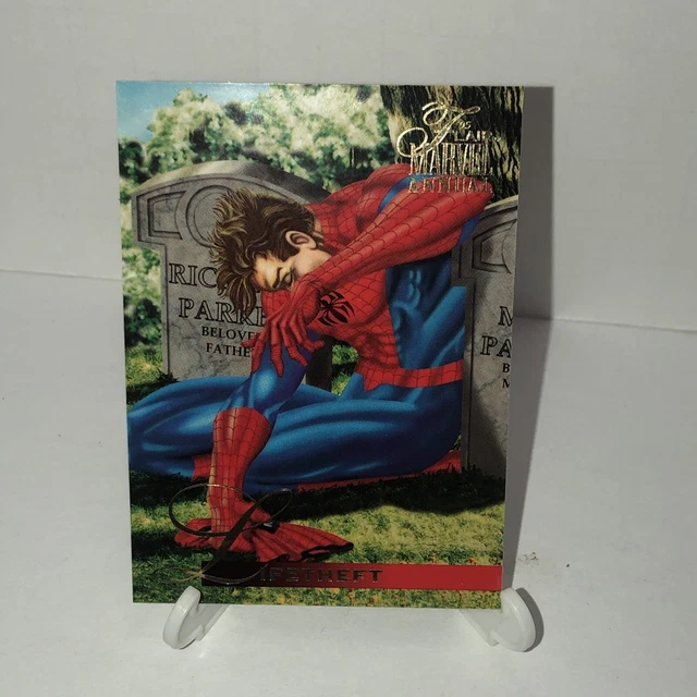 Fleer Flair 1995 Marvel Universe #50 Spider-Man Lifetheft Card Single -Mint