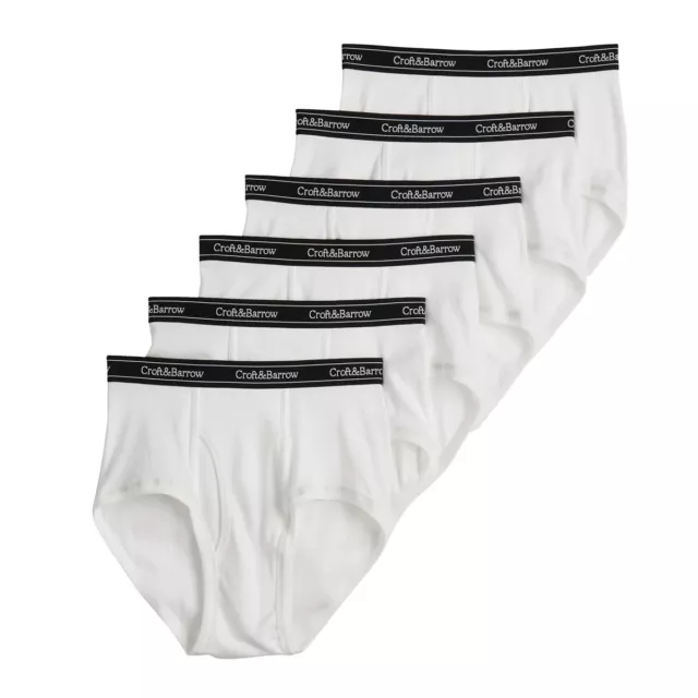 Men's Croft & Barrow® 6-pack Solid Full-Cut Briefs 100% COTTON/WHITE $30