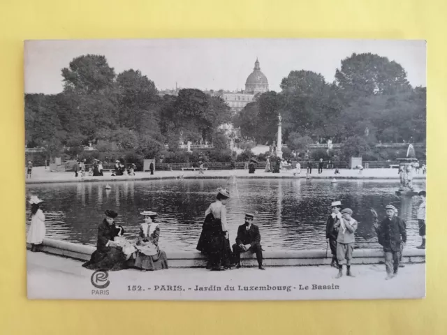 CPA 75 - PARIS JARDIN Garden du LUXEMBOURG Le BASSIN vers 1900 Belle Animation