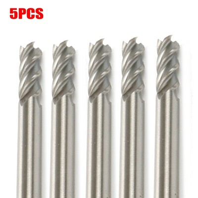 HSS Argent Fin Moulin 5pc 5 1/4 x 0.6cm 4 Cannelure HSS CNC Coupeur Embout Durable 
