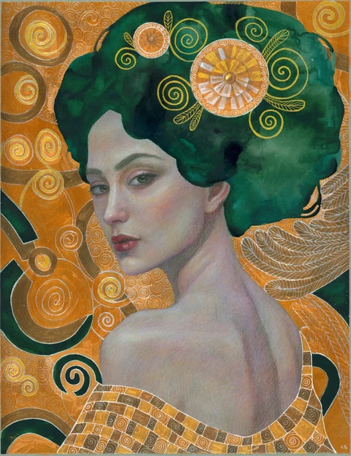 美人画『エメラルドの女神❤️』 EMERALD WOMEN PAINTING $28.42 - PicClick CA