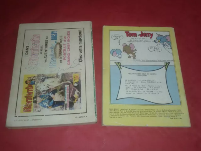 Lot de 2 Bugs Bunny Mensuel Editions Sagédition ( 1976 et 1986 ) 2