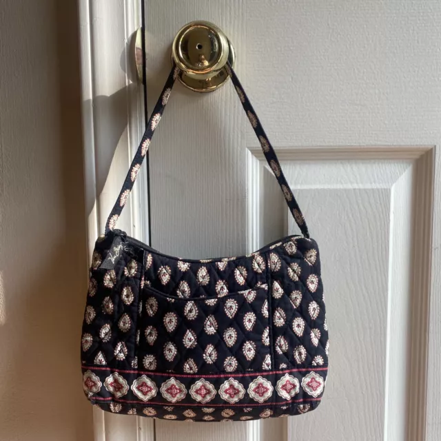 Vera Bradley Classic Black Red Paisley Small Purse Tote Bag Retired 2006 Vera Bradley Classic Black Red Paisley Small Purse Tote Bag Retired 2006