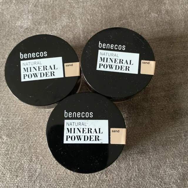 benecos NATURAL MINERAL POWDER Sand 10g Ultra Fine Loose Powder-Vegan X 3 Ref 4