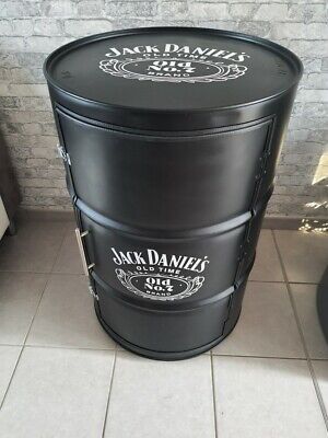Petit bar Baril Fût de Décoration  Noir Mat & Blanc  "Jack Daniel's" 60L