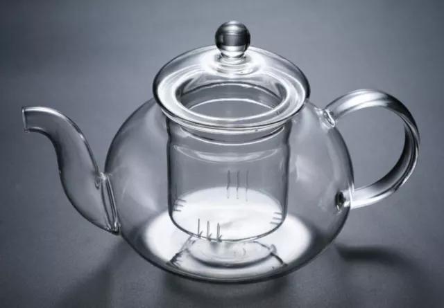 Gas Stove Heatable Glass Teapot Glass Kettle With Glass Infuser Tea Maker 400ml