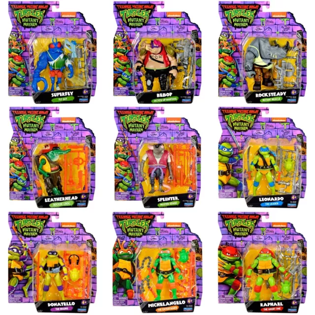 Playmates Teenage Mutant Ninja Turtles Mutant Mayhem Movie Basic Figures 4.5"