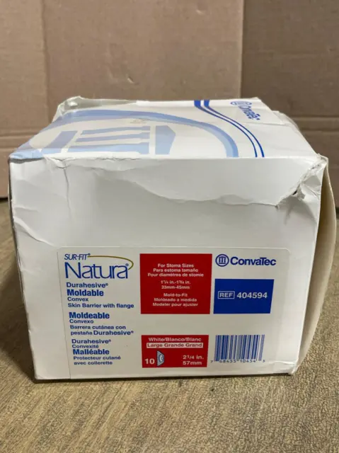 10 Natura Durahesive Moldable Convex Skin Barrier, 2 1/4", 404594 (expired)